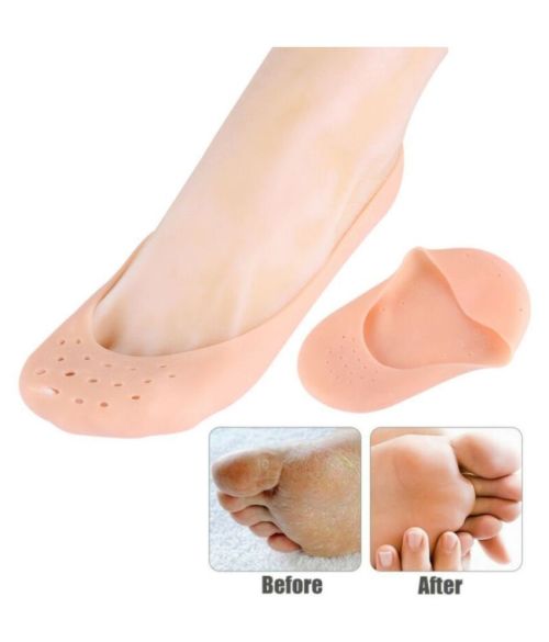 1 Pair Silicone Smiling Foot Anti-Chapped Moisturizing Silicone Full Socks