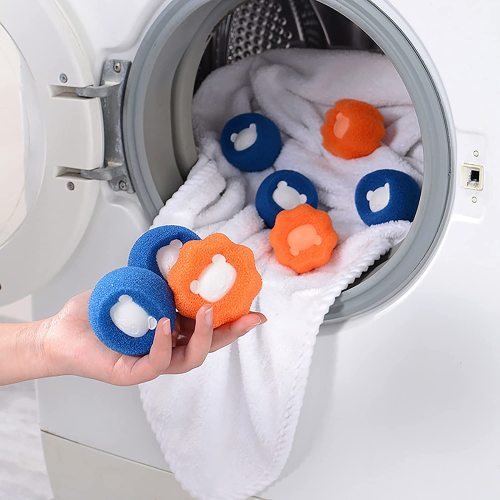 2Pcs Reusable Curl Absorption Hair Removal Cleaning Balls for Washing Machine Clothes