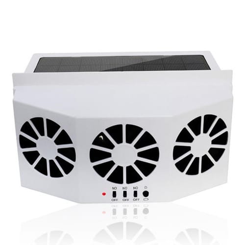 Car Solar Powered Exhaust Fan 3 Air Vent Window Cooler Rechargeable Air Purifier System