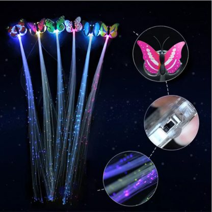 1PCS Colorful Butterfly Wig Braids LED Light Glow Glitter Braid Clip Hair Accessories