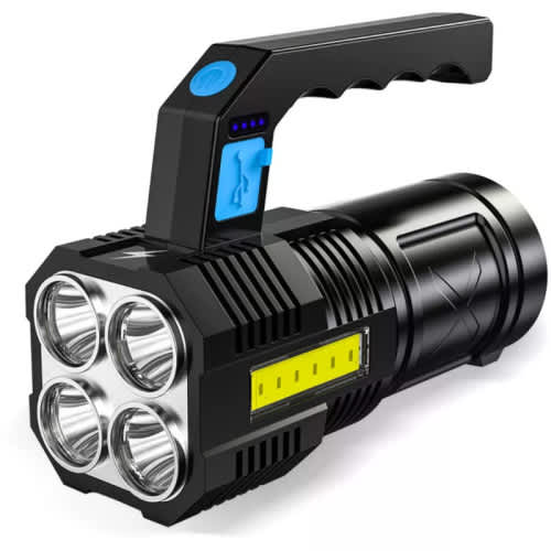 LED flashlight waterproof USB spotlight side charging light portable long-range travel camping