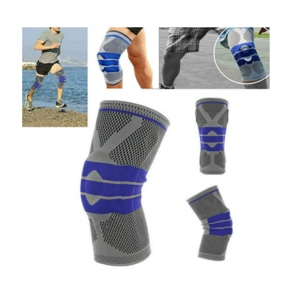 Silicone Spring Knee Brace Sport Support Strong Meniscus Compression Protection