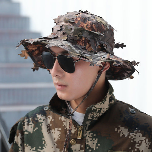 Dry Leaf Camouflage Hat For Forest And Fishing