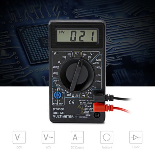 DT-830b Digital LCD AC DC Voltmeter Ammeter Ohm Tester Multimeter Multimeter Buzzer Diagnostic Tool