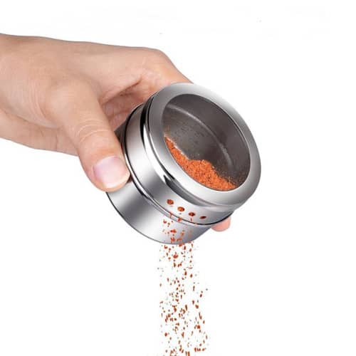 Modern Stainless Steel Spice Storage Jar Magnetic Spice Jars with Spice Rack Pepper Seasoning Shaker