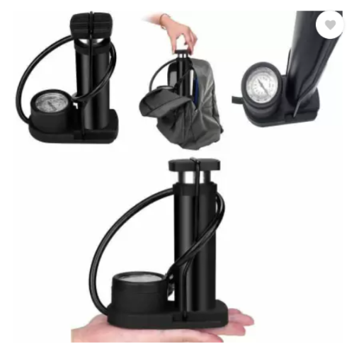 Mini Portable Bicycle Foot Pump with Pressure Gauge Bicycle Air Pump