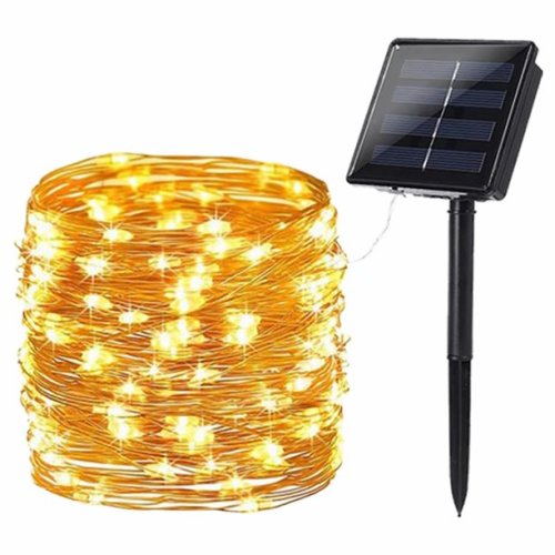 10M Outdoor Solar LED Light Waterproof Copper Wire Fairy Light Balcony Garden Decorative Trees