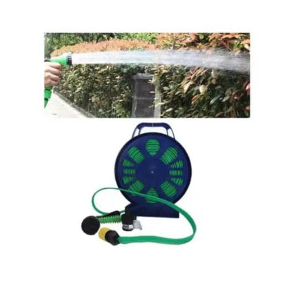 Flat Garden Hose with 7 Pattern Spray Nozzle with Stand 15M