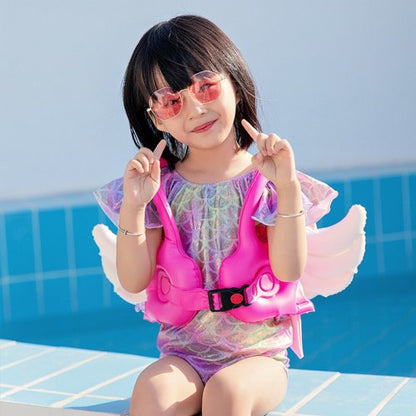 Swimsuit Boating Inflatable Buoyancy Life Jacket Angel Wings Ring Children`s Life Jacket