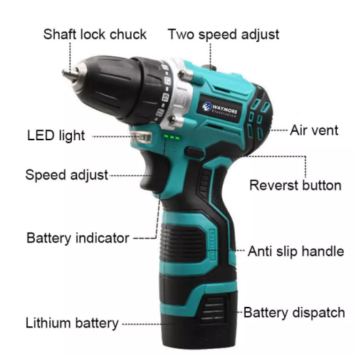 12V Li-Ion Battery Power Drill Cordless Drill with Battery Pack