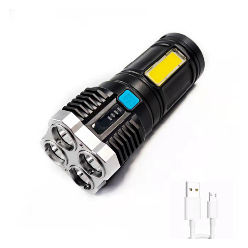 Super Bright LED Light Usb Charge Flashlight 4 Core