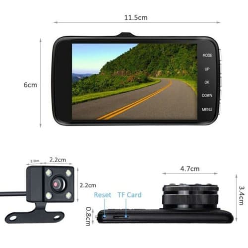 S16E 4 Inch Dash Camera with Reverse Camera