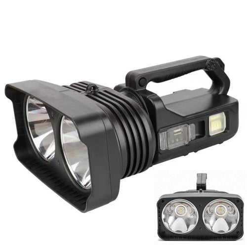 Double Light Multifunction Outdoor Rechargeable Powerful Led Searchlight With Power Bank