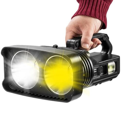 Double Light Multifunction Outdoor Rechargeable Powerful Led Searchlight With Power Bank