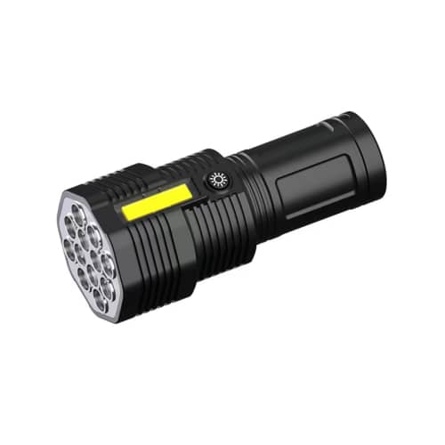 USB Rechargeable Outdoor Side Light Flashlight Torches 12 LED Lighting Flashlight