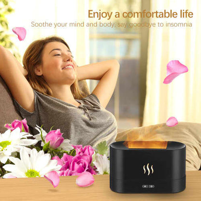 Flame Humidifier Ultrasonic Aromatherapy Diffuser Indoor Air Humidifier Home Bedroom