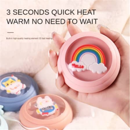 Mini Round Rainbow Hand Warmer Portable USB Power Bank