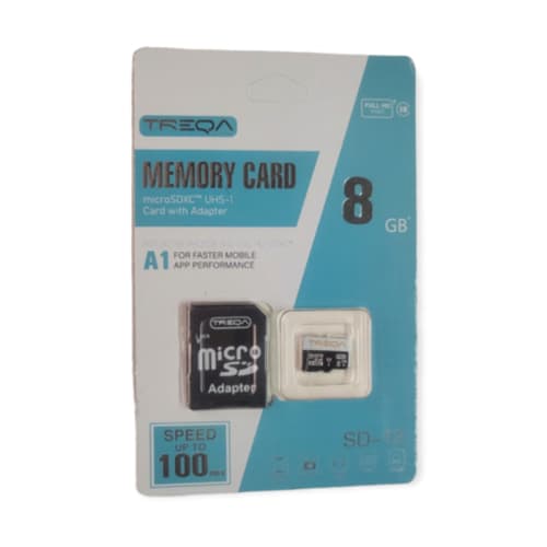 Treqa SD-12-8GB Micro SD Memory Card with SD Adapter