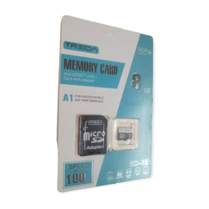 Treqa SD-12-8GB Micro SD Memory Card with SD Adapter