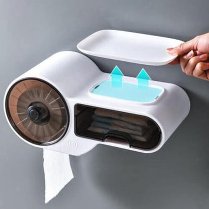 Toilet paper holder multifunctional household storage box toilet wall-mounted storage box shelf