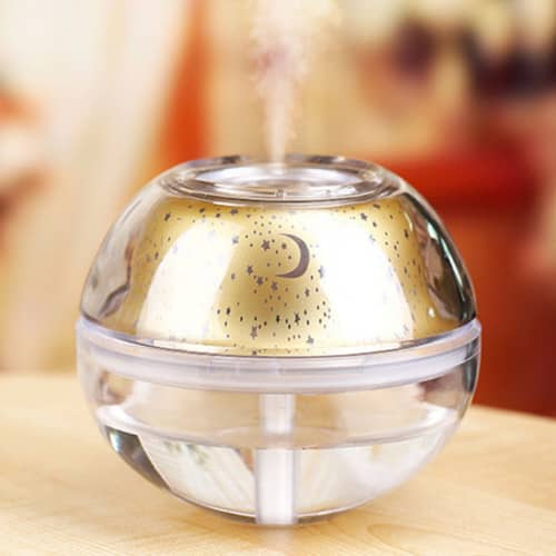 Crystal Night Light Projection Humidifier,USB Crystal Humidifier with Colorful LED Projector Light f