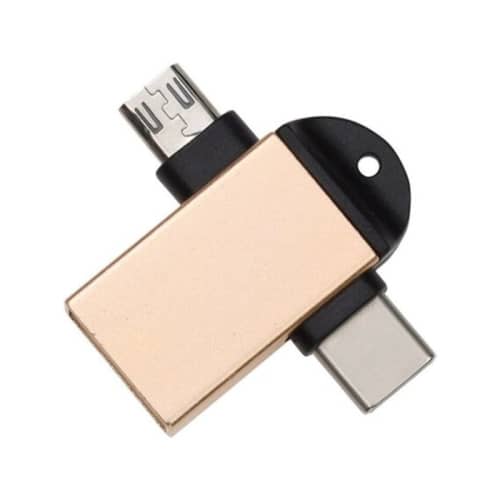 Mini Type-C and Micro USB 2-In-1 OTG Adapter USB Converter