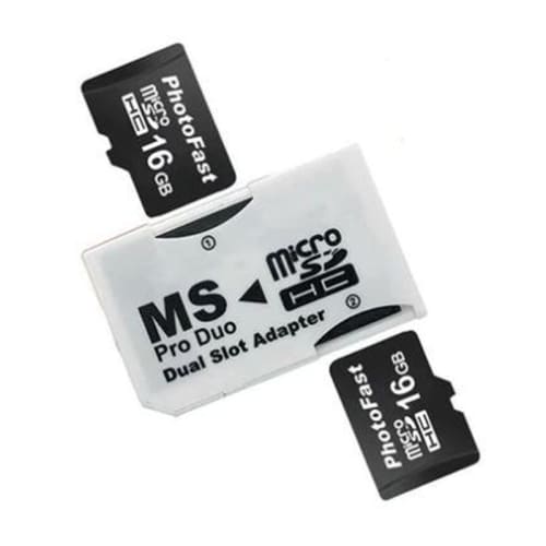 Micro SD to MS PRO Duo Dual Slot Card Adapter