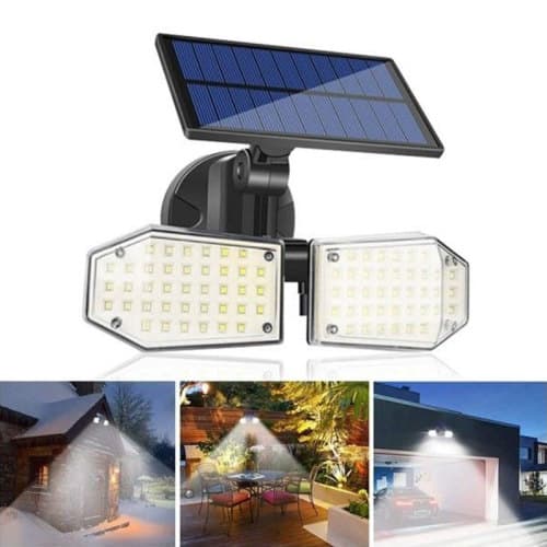 Solar wall lamp led double-head garden lamp human body sensor lamp outdoor waterproof street lamp