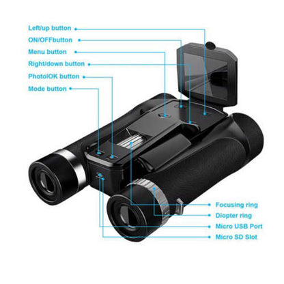 Binocular Recording Telescope Digital Camera 48MP