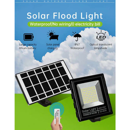 40W Solar Flood Light Outdoor Waterproof IP67 with Remote