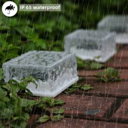 Solar Brick Ice Cube Lights Waterproof Lights Christmas Decoration Lights (Yellow/White)