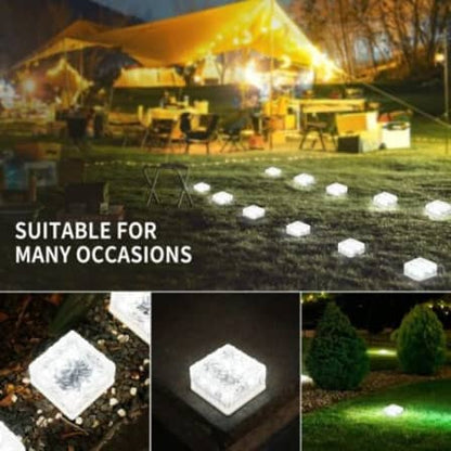 Solar Brick Ice Cube Lights Waterproof Lights Christmas Decoration Lights (Yellow/White)