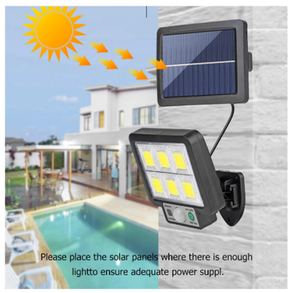 LED Solar Split Wall Light 3 Modes Waterproof Motion Sensor Garden Wall Light