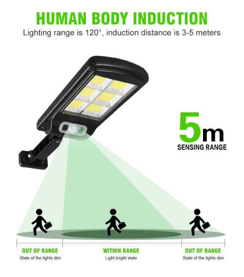 Outdoor Solar Waterproof Street Light Garden Infrared Sensor Motion Smart Remote Control