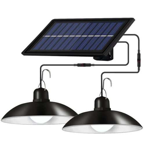 LED Solar Wall Light Home Garden Patio Double Head Pendant Light