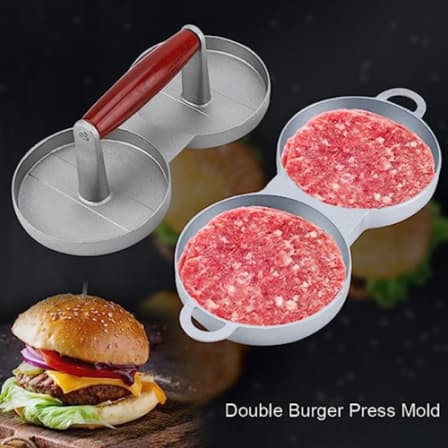 Salinr Hamburger Press Meat Press Putty Press Hamburger Press Mold Round Double Lattice Easy to Grip