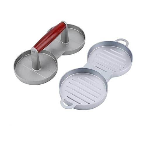 Salinr Hamburger Press Meat Press Putty Press Hamburger Press Mold Round Double Lattice Easy to Grip