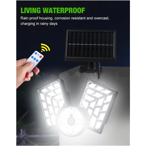 120COB Waterproof Outdoor Solar Induction Adjustable Head Street Light with Remote Control