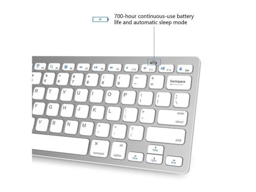 K33 Bluetooth  Keyboard Ultra  Slim for iOS  Android Windows  Mac OS PC Tablet  Smartphone