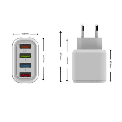 4 Usb Ports Fast Charger Adapter Charger For Mobile Phone