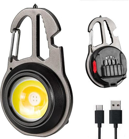 Keychain Work Light Rechargeable Keychain Flashlight Mini LED Pendant Light