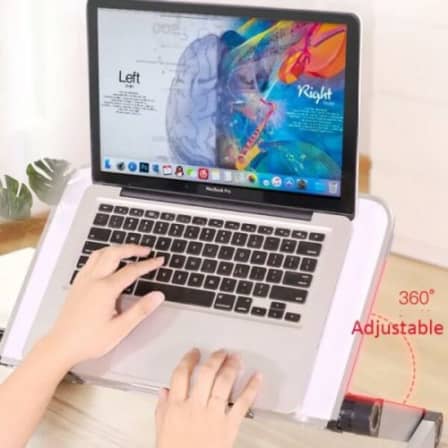 Foldable Bookshelf Laptop Stand 360 Degree Adjustable Support