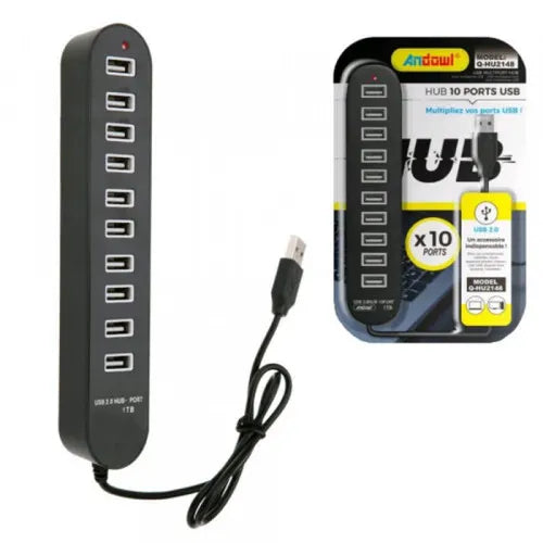 USB 2.0 Compact Hub 10-Port with LED Indicator