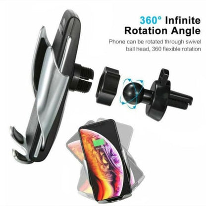 Aerbes AB-SJ15 QI Wireless Car Charger And Phone Holder With 360° Rotation