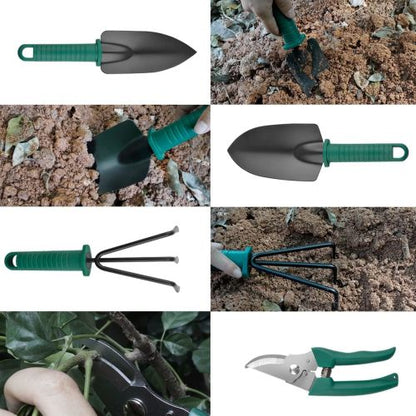 5 Piece Garden Tool Set Green