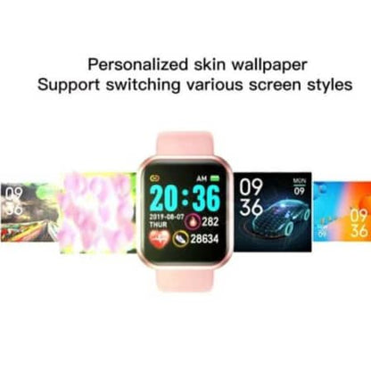 Macaron Heart Rate Monitor Fitness Tracker Waterproof Sports Smart Watch