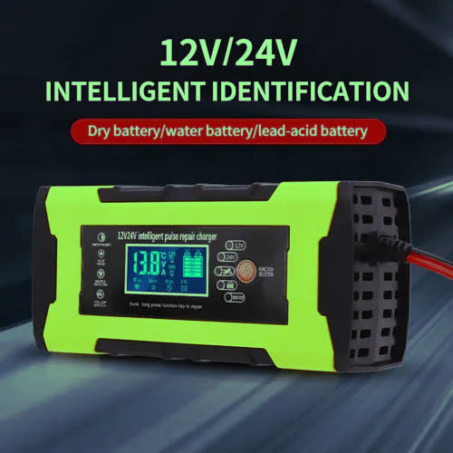 12V 20A LCD Pulse Repair Charger Motorcycle and Car Battery Charger Smart Fast Battery Charger