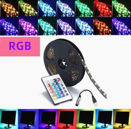 USB RGB LED Strip 5050 Tape Controller Ambient Light 2m TV Backlight 5v Decoration