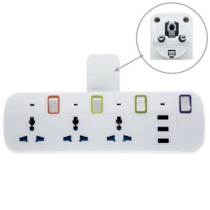 Treqa PL-502 3000W Power Socket with 3 USB Ports