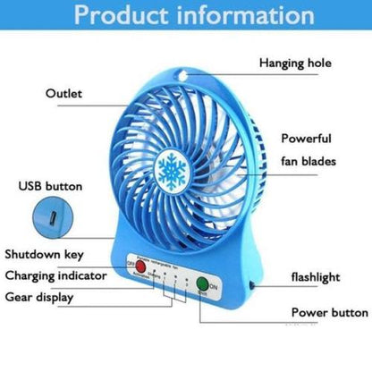 Portable Rechargeable 1200Mah Mini Fan